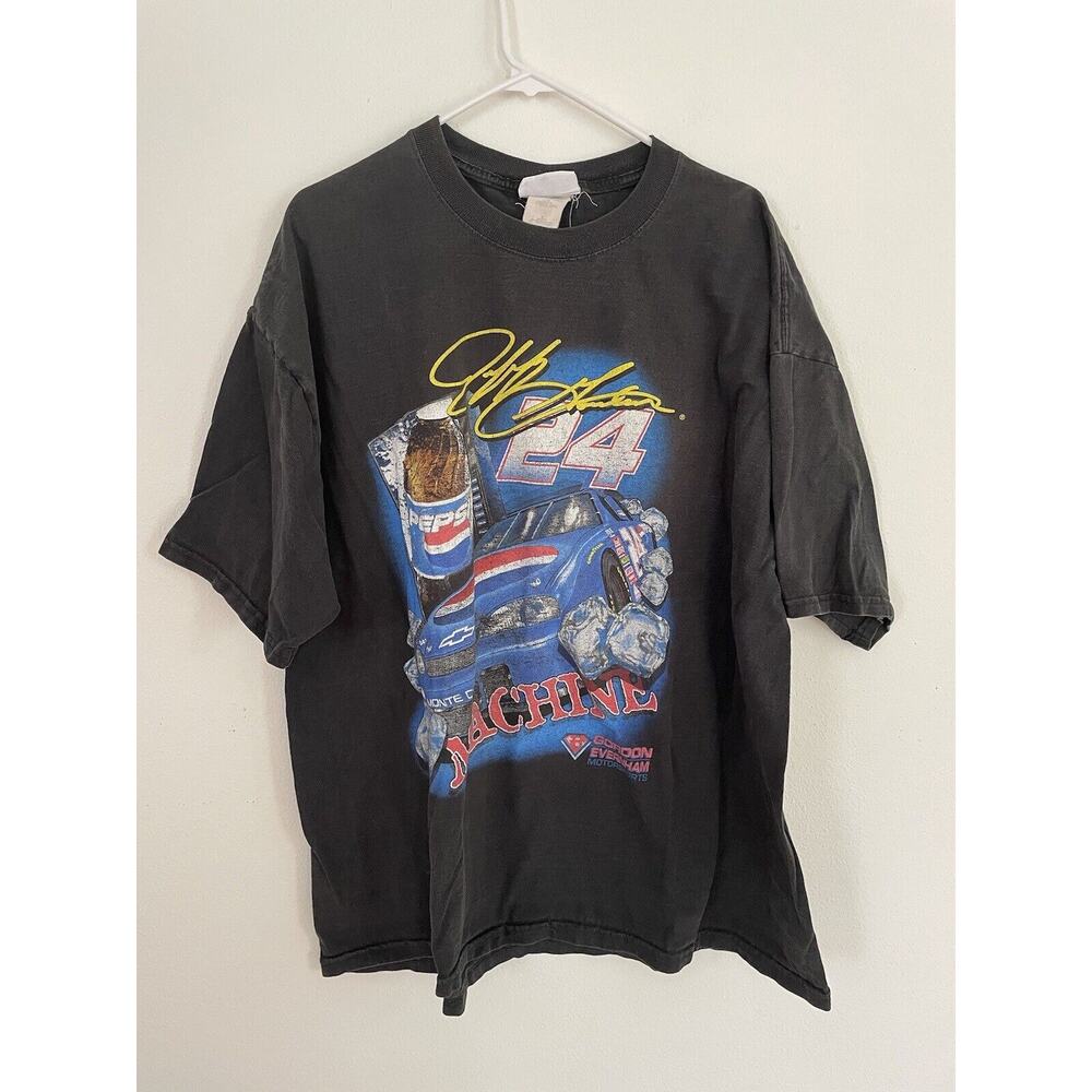 Vtg 90s 2000 Jeff Gordon #24 Pepsi AOP Vintage NASCAR Racing Shirt Full Print XL